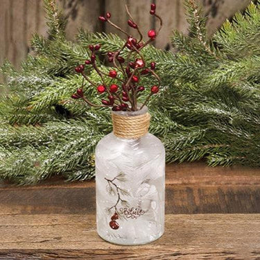 Cardinal & Bell Frosted Glass Bottle - The Fox Decor